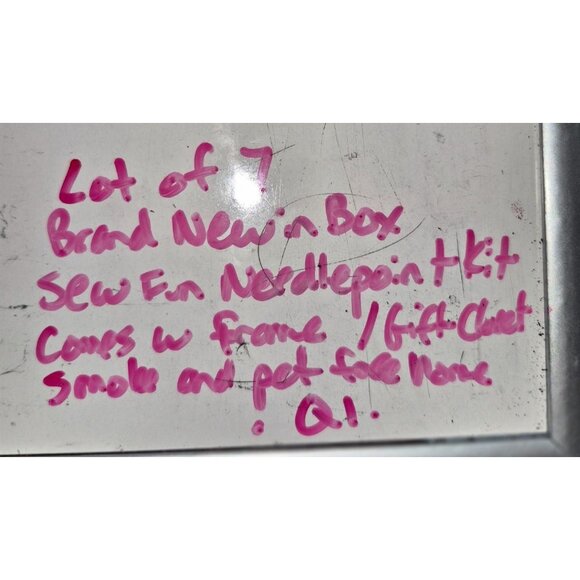 Lot of 7 Sew Fun Needlepoint Kit Flamingo Design Includes Yarn & Frame - Picture 7 of 7